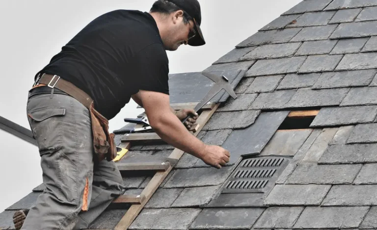 DIY roof shingle replacement process.