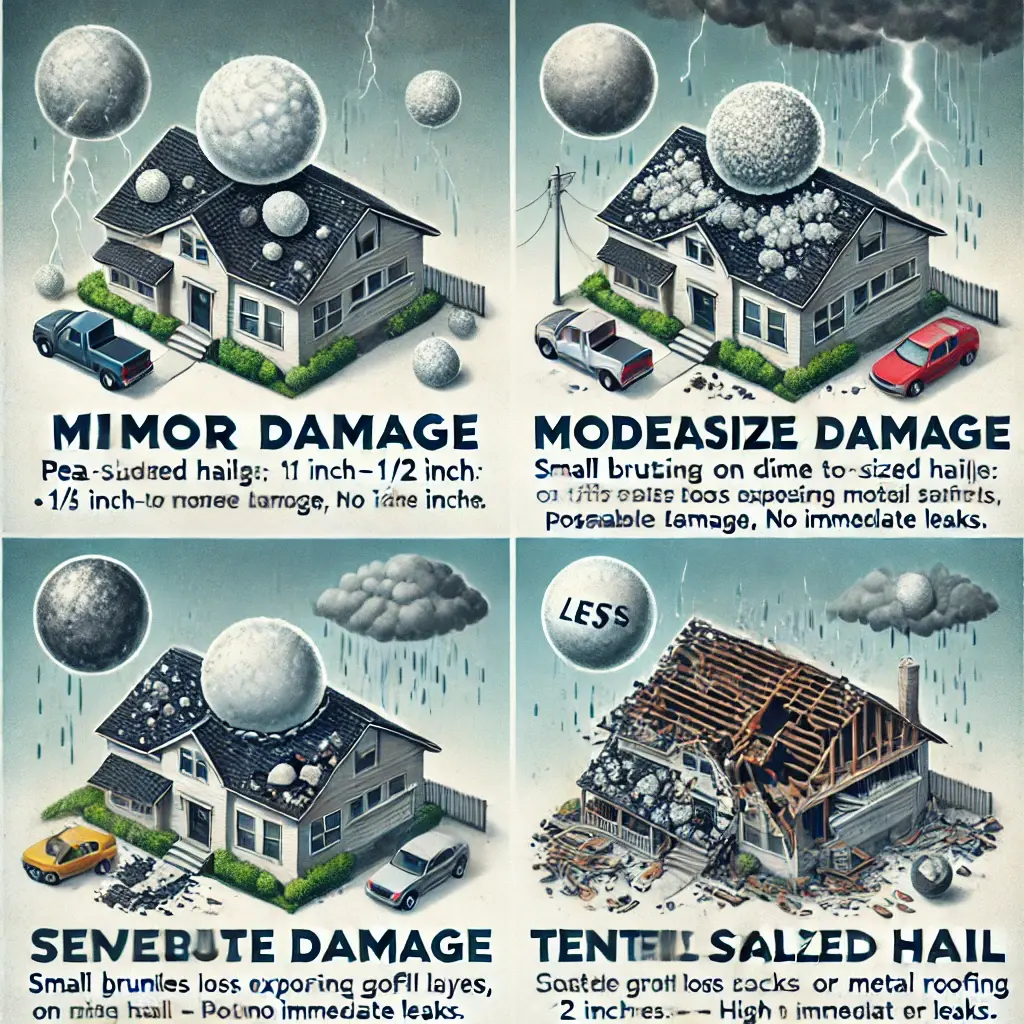 infographic showing hail damage severity