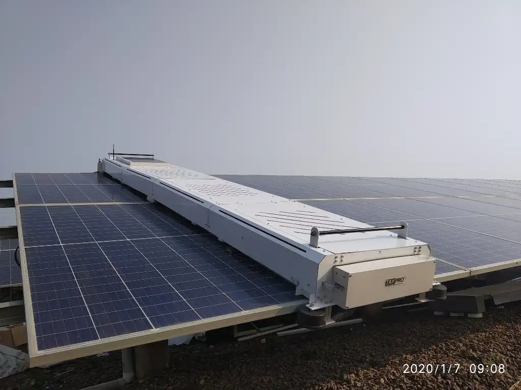 Automated solar panel cleaning robot